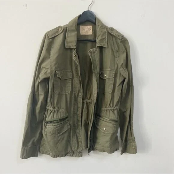 Lily Aldridge for Velvet Utility Military Style Jacket Olive Green - Picture 2 of 4